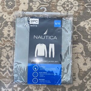 Nautica Boys 2 Piece Silver Brushed Base Layer Set NWTS size 8/10